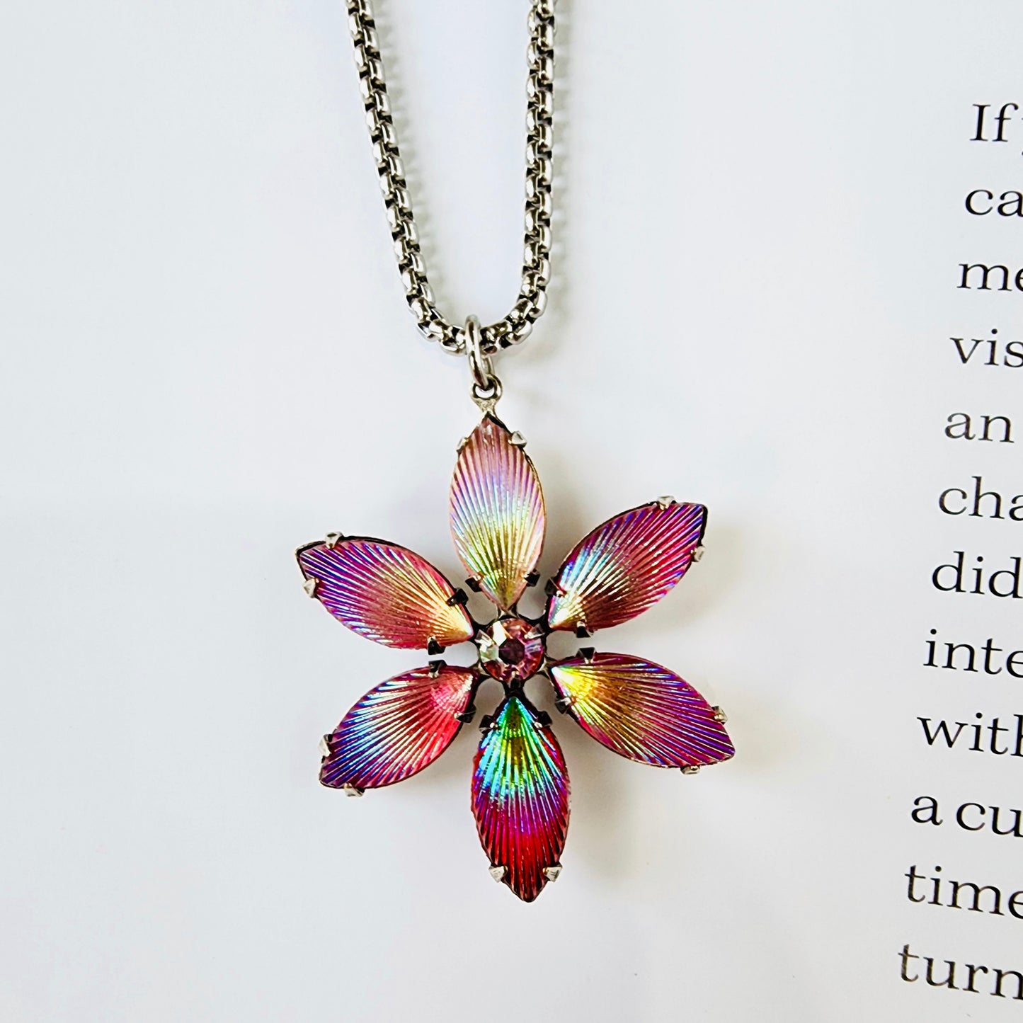 Prismatic Fleur Crystal Necklace