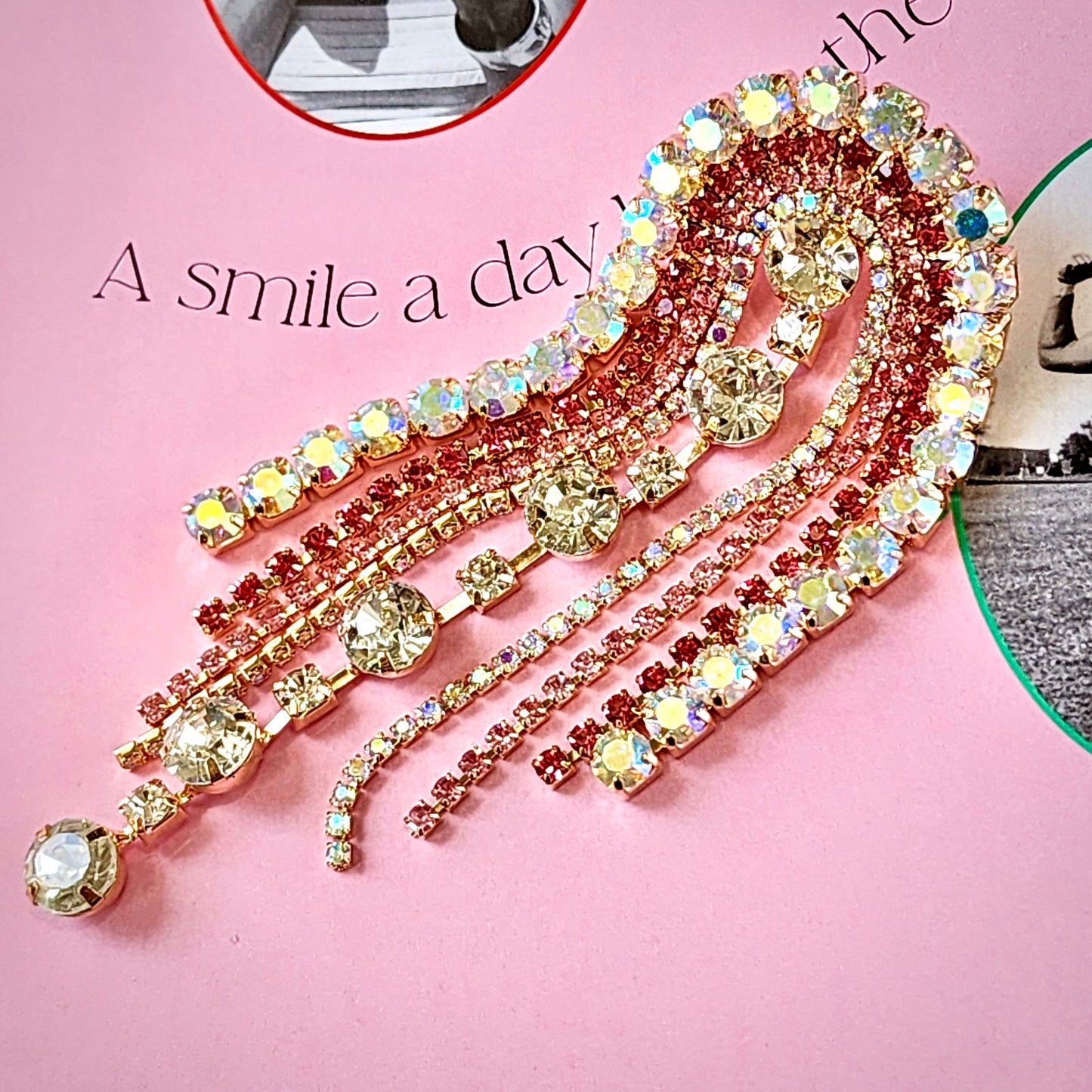 The Muse-Grande Champagne & Pink Earrings