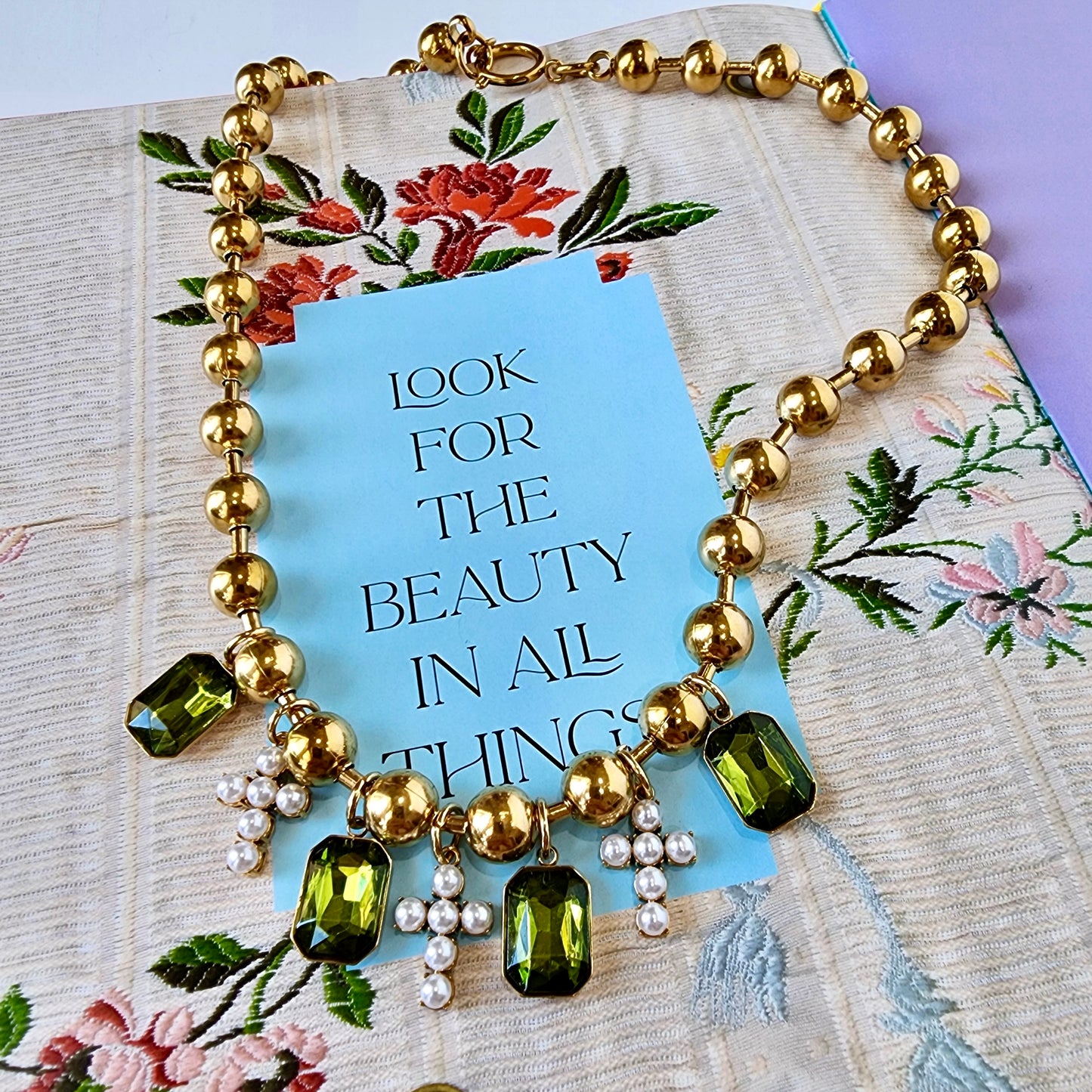 The Emerald Grace Cross Necklace