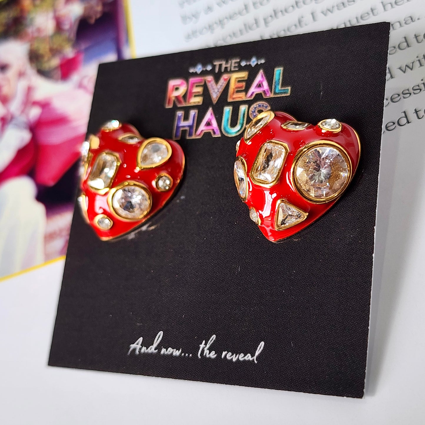 The Bianca Crystal Heart Earrings