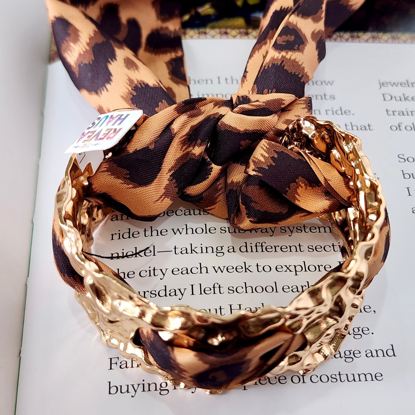 Leopard Heiress Scarf Cuff Bracelet