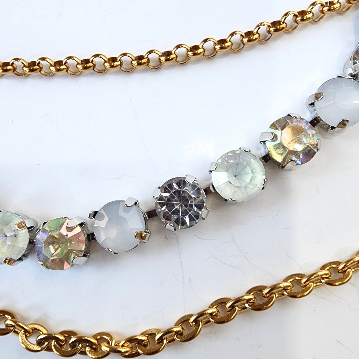 The Crystal Layered Link Necklace