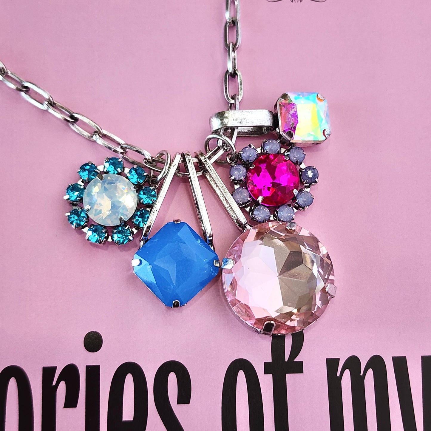 Gem Stack Multi Color Silver