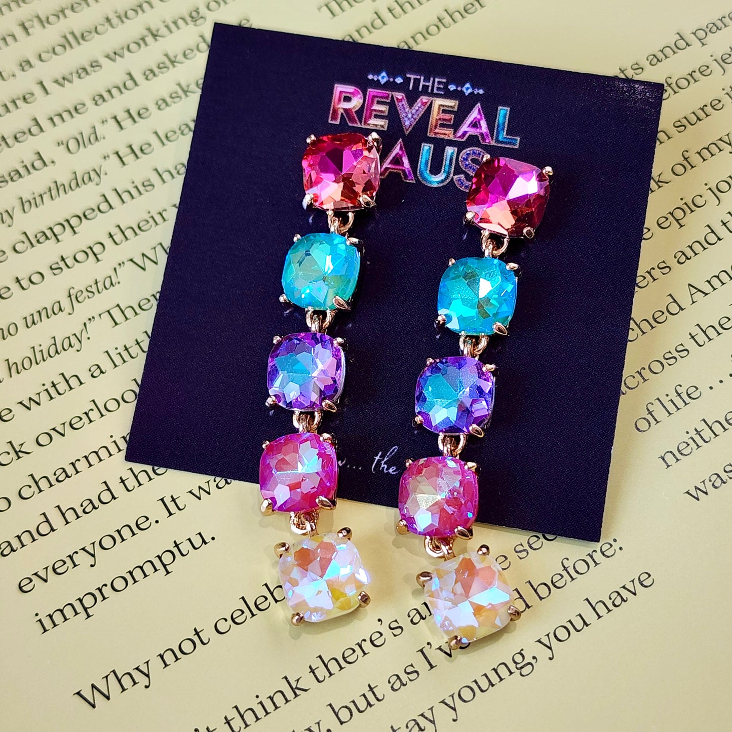 The Swift Square Crystal Earrings