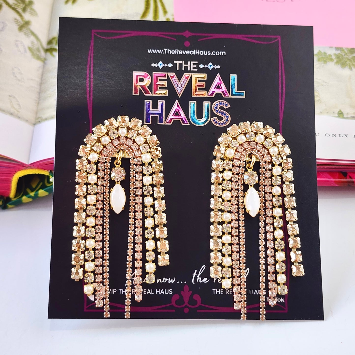 Champagne Sippin Crystal Earrings The Muse Collection