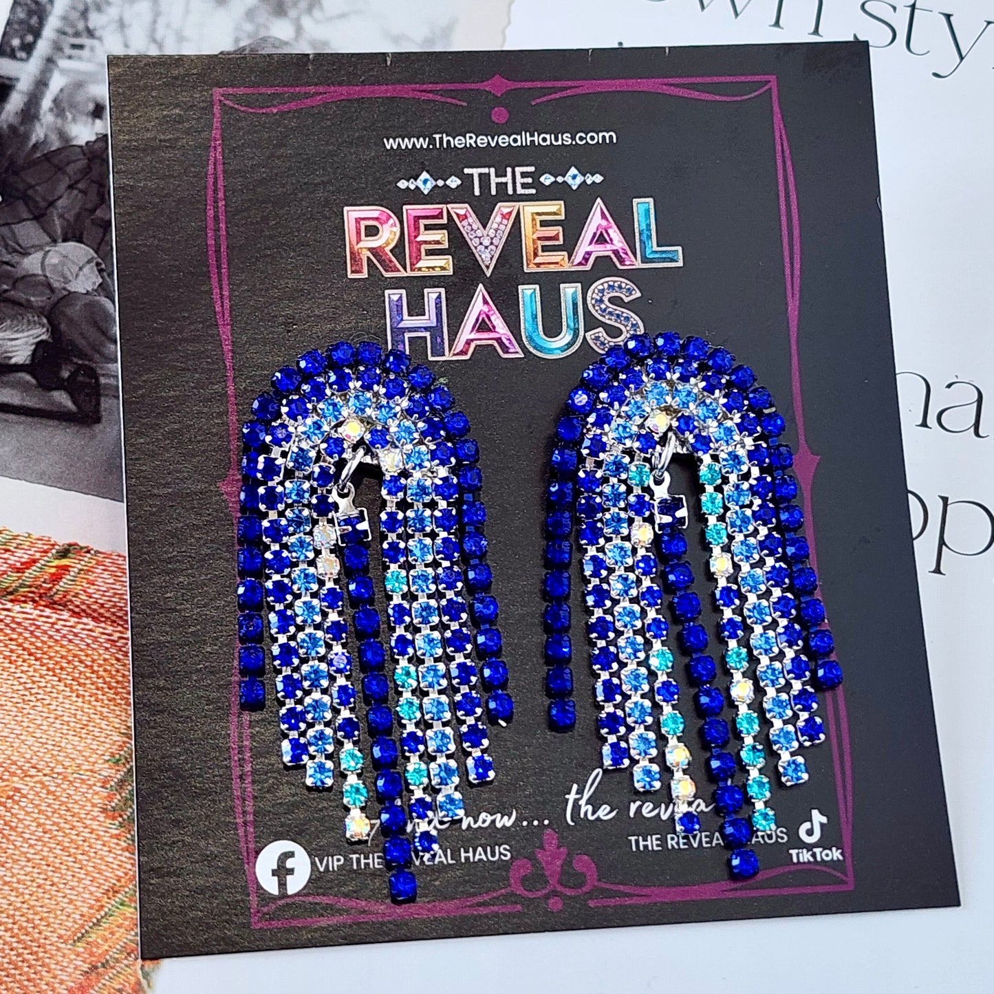 Blue Crush Crystal Earrings The Muse Collection