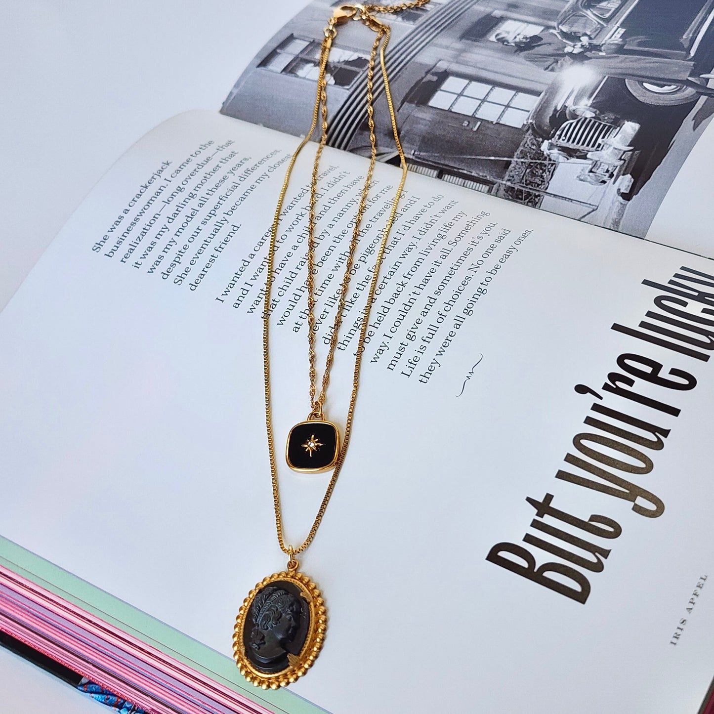 The Noir Vintage Muse Layered Pendant Necklace