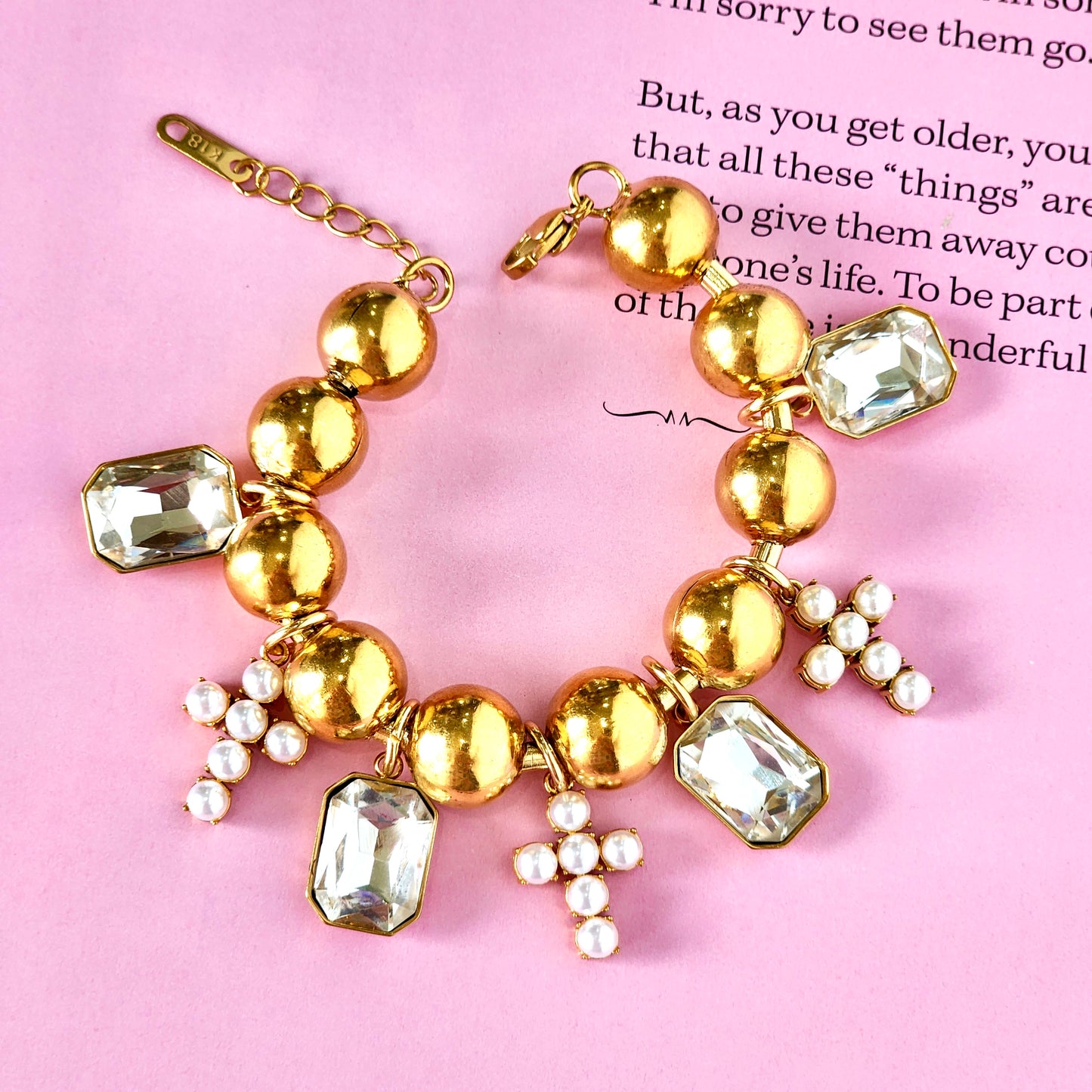 Grace Cross & Crystal Bracelet