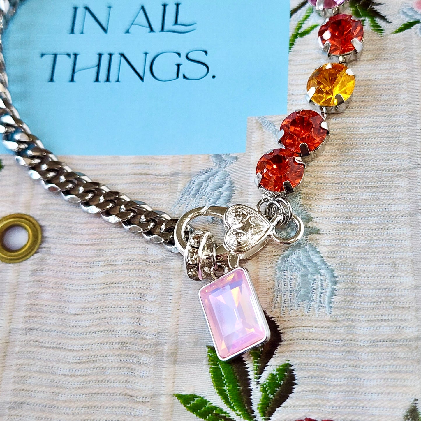 Sunset Crush Haus Link Crystal Necklace
