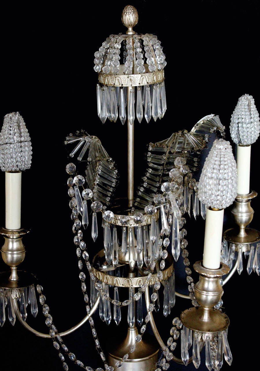 1920s Incredible Pair French Beaded Girandole Candelabra Lamps My Fav Ever!