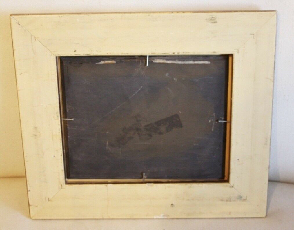 Late 19th C Antique French Oil Seascape Sailboat Painting Gilt Frame Veen