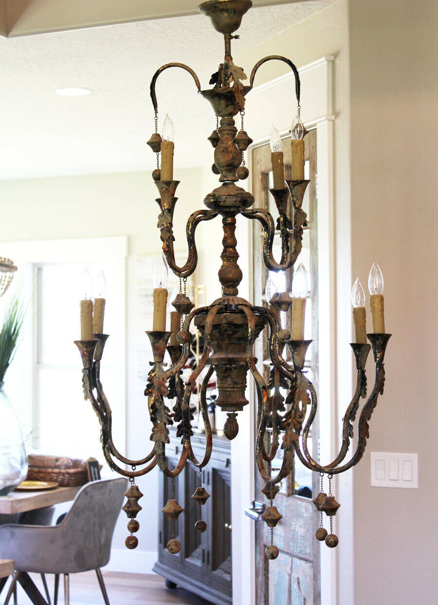 Monumental Xlarge Italian Grand Antique Chandelier Made in Italy