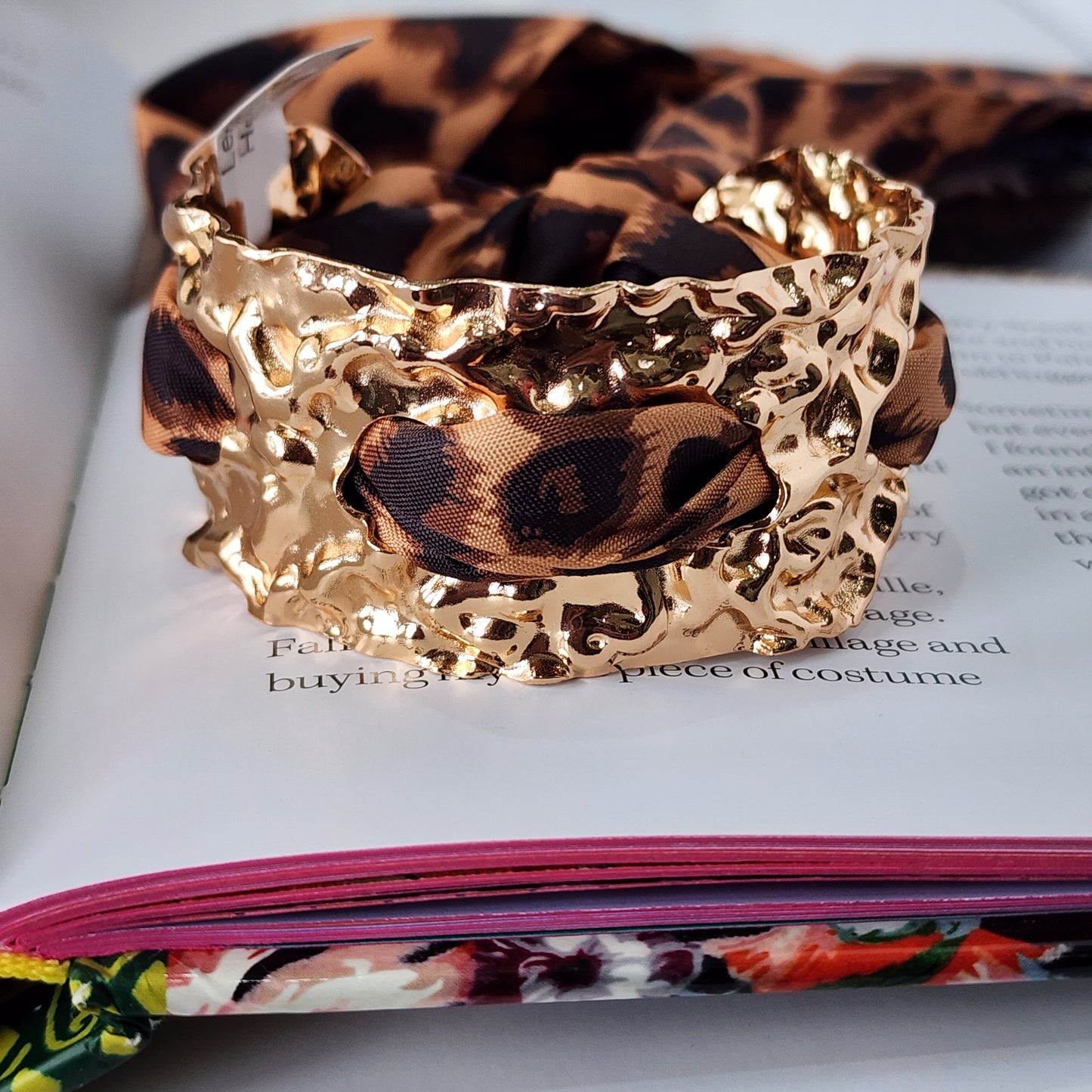 Leopard Heiress Scarf Cuff Bracelet