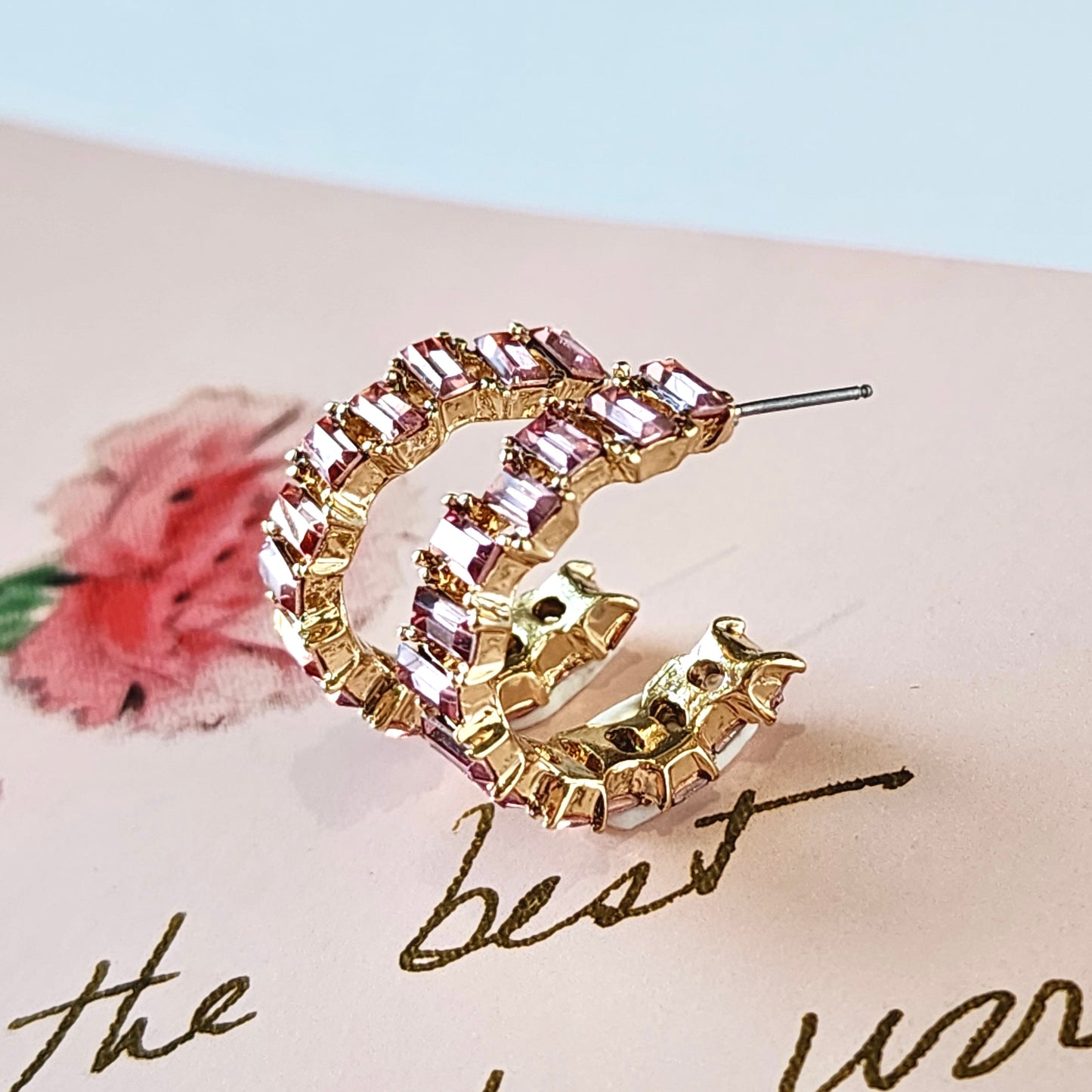 The Iris Crystal Earring Hoops