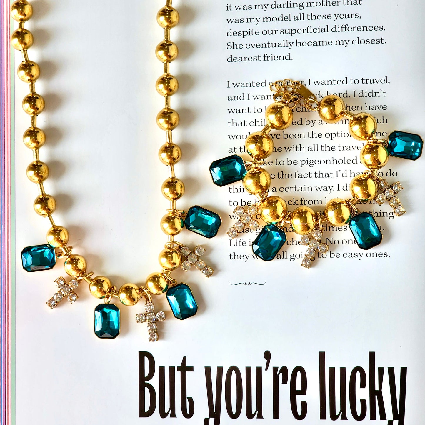 High Desert Glam Cross Crystal Necklace