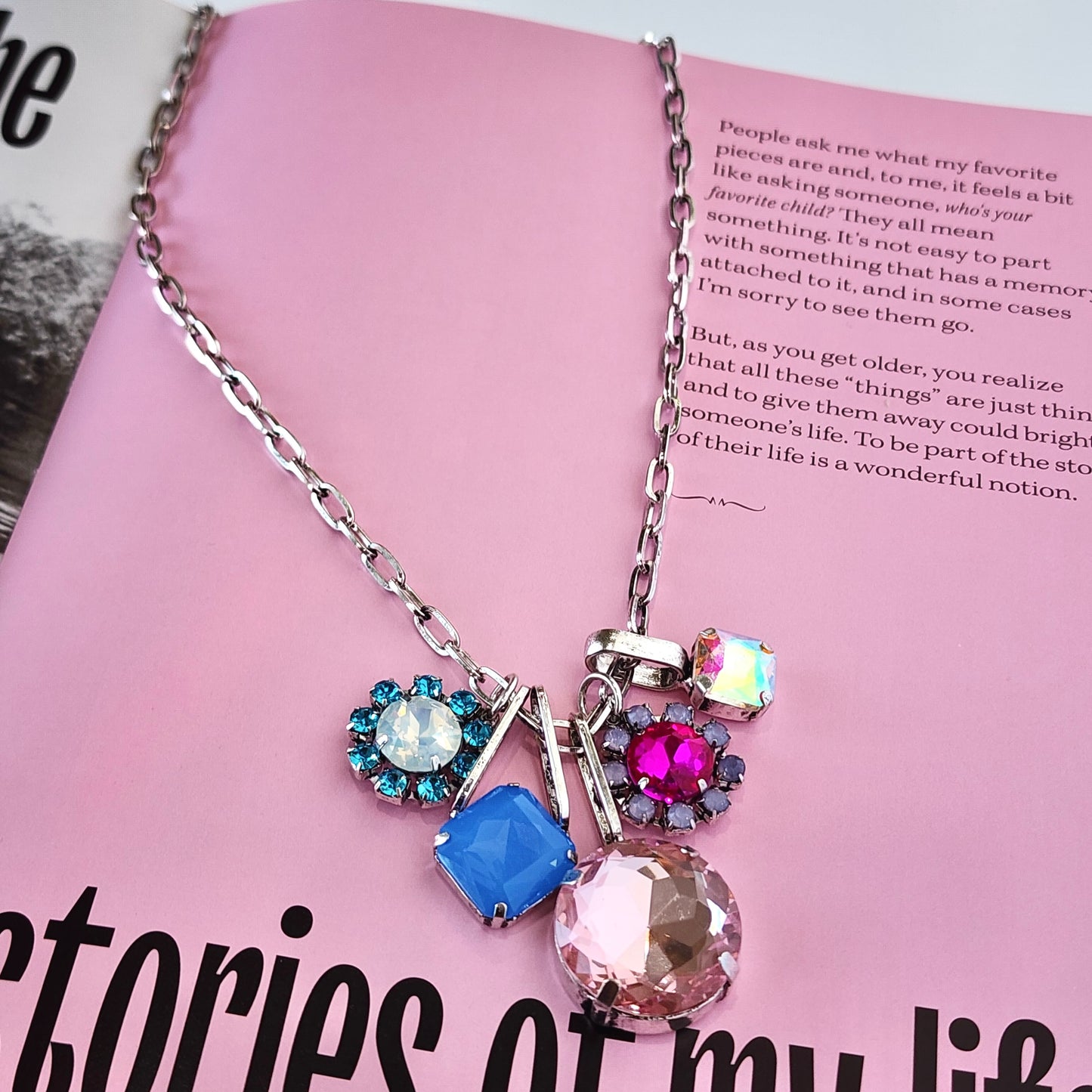 Gem Stack Multi Color Silver