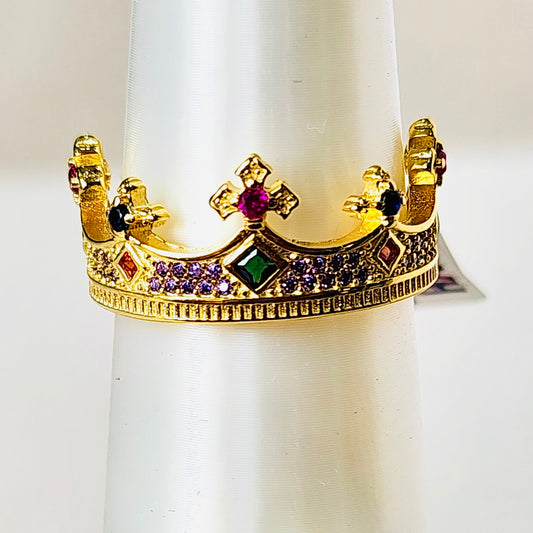 Crowned in Color-Sterling Gold Vermeil Ring