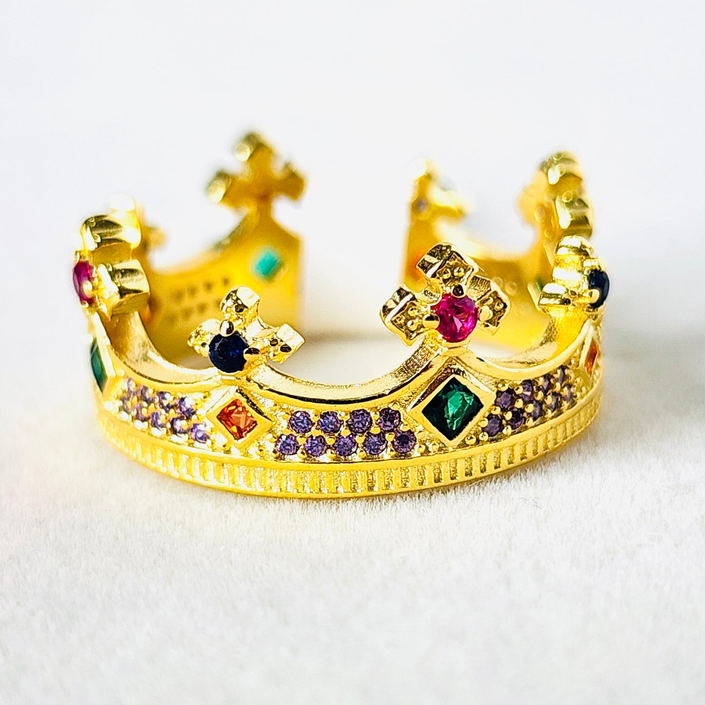 Crowned in Color-Sterling Gold Vermeil Ring