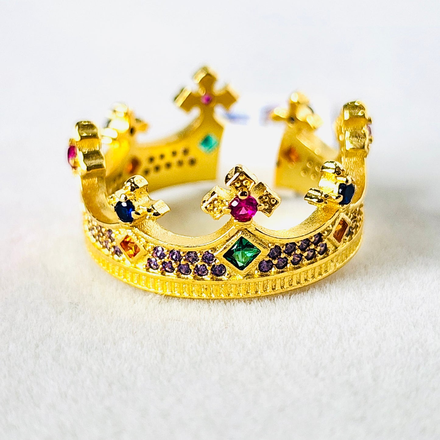 Crowned in Color-Sterling Gold Vermeil Ring