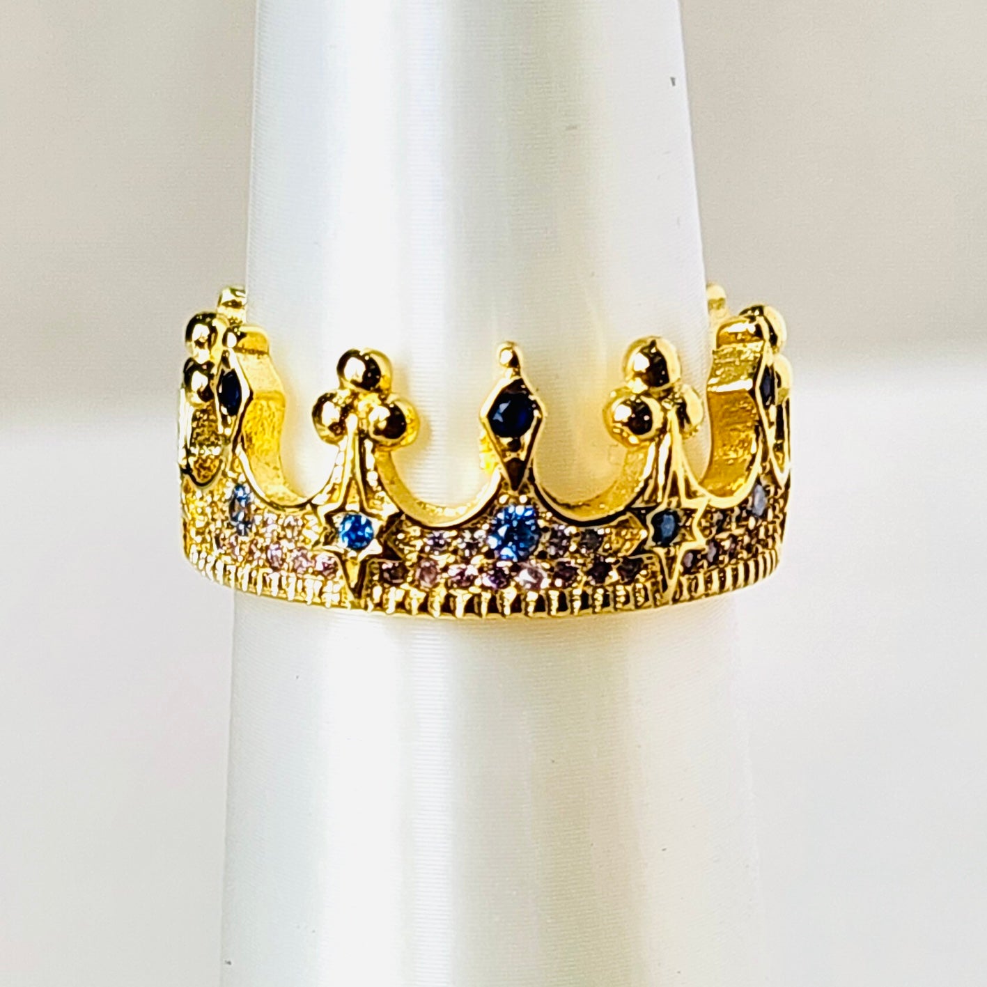 Crowned in Blue- Sterling Gold Vermeil