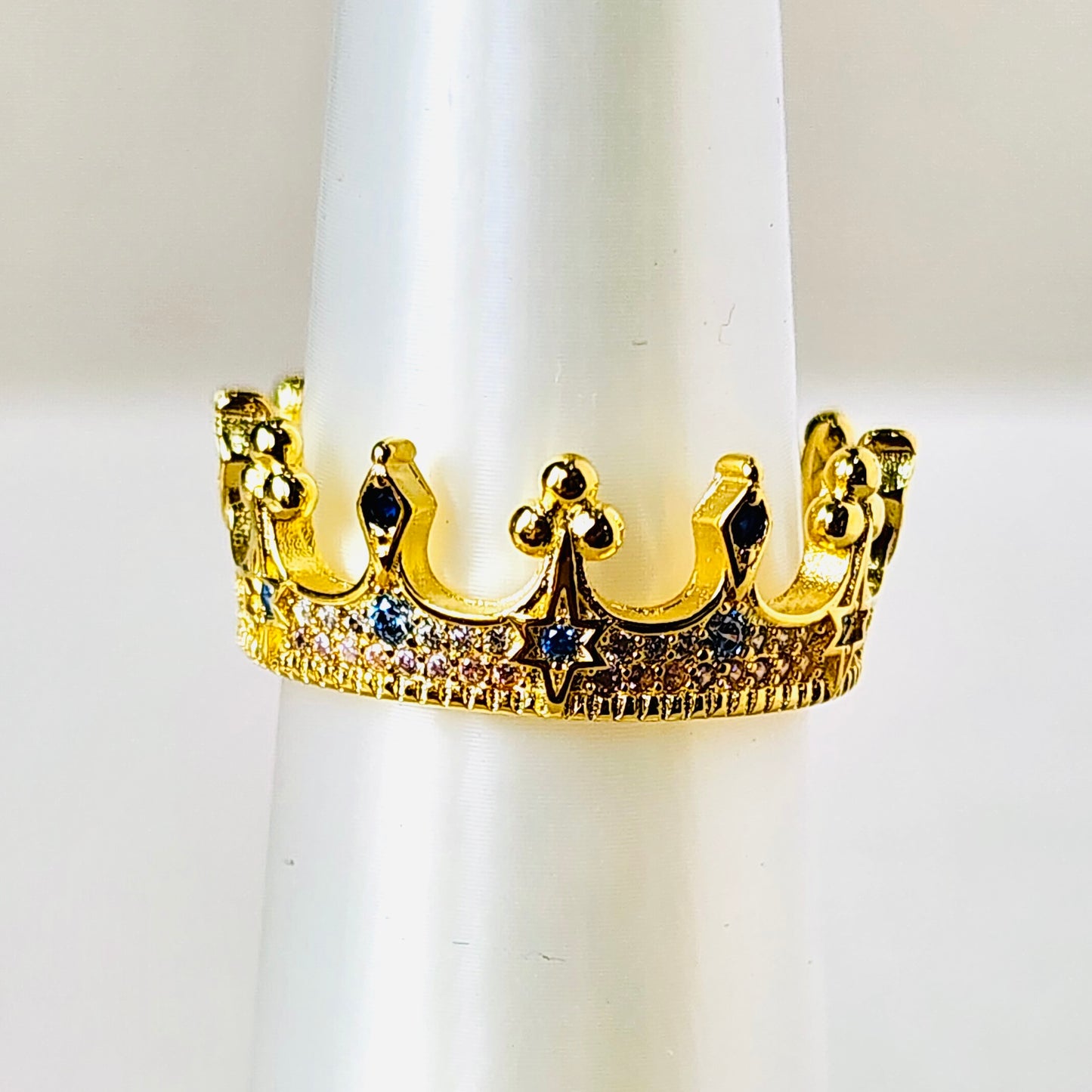 Crowned in Blue- Sterling Gold Vermeil