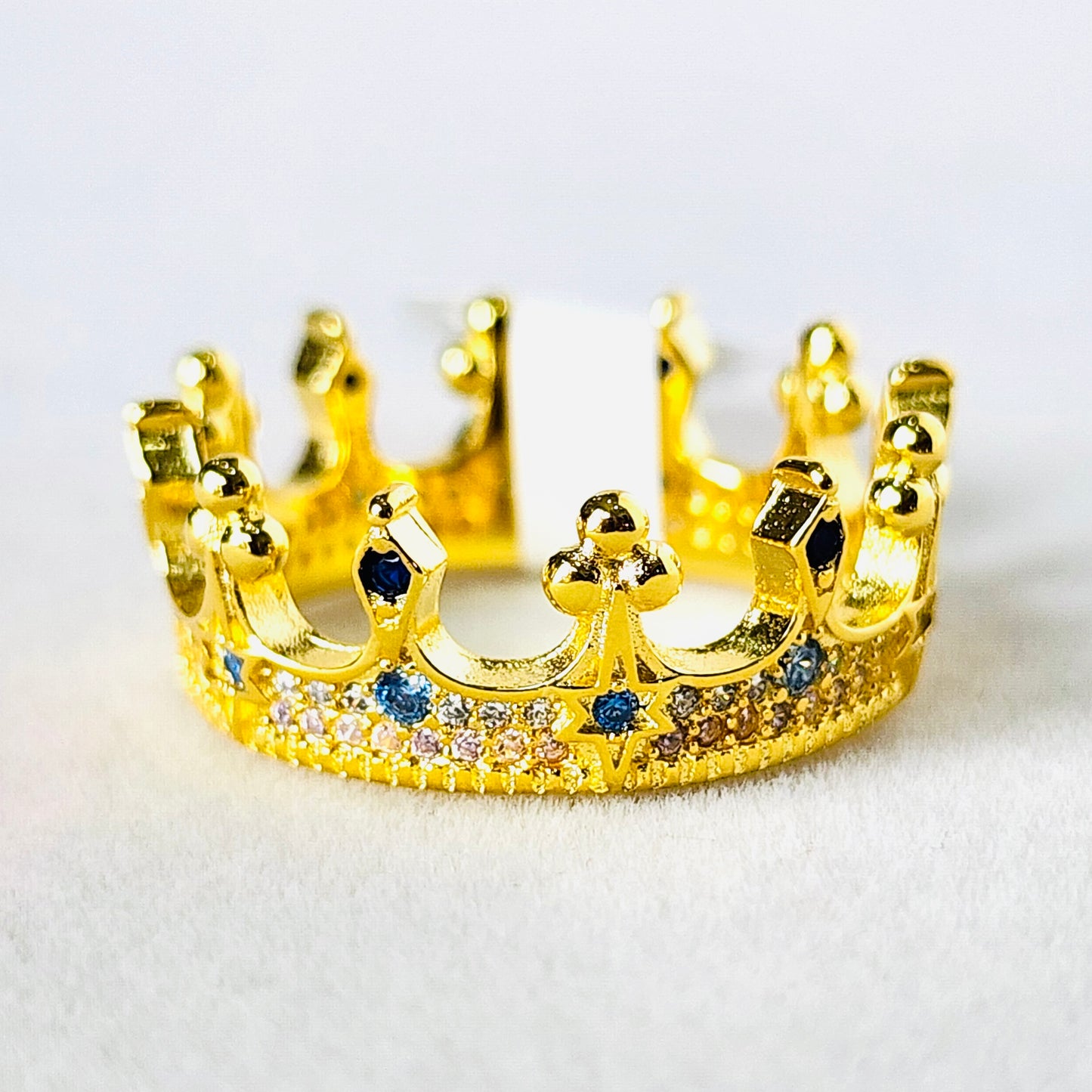 Crowned in Blue- Sterling Gold Vermeil