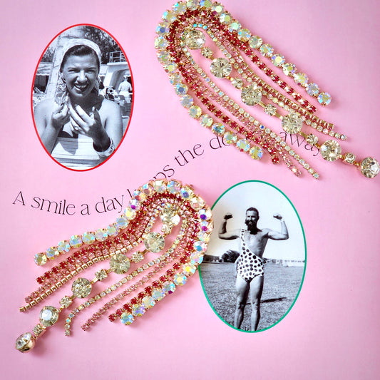 The Muse-Grande Champagne & Pink Earrings