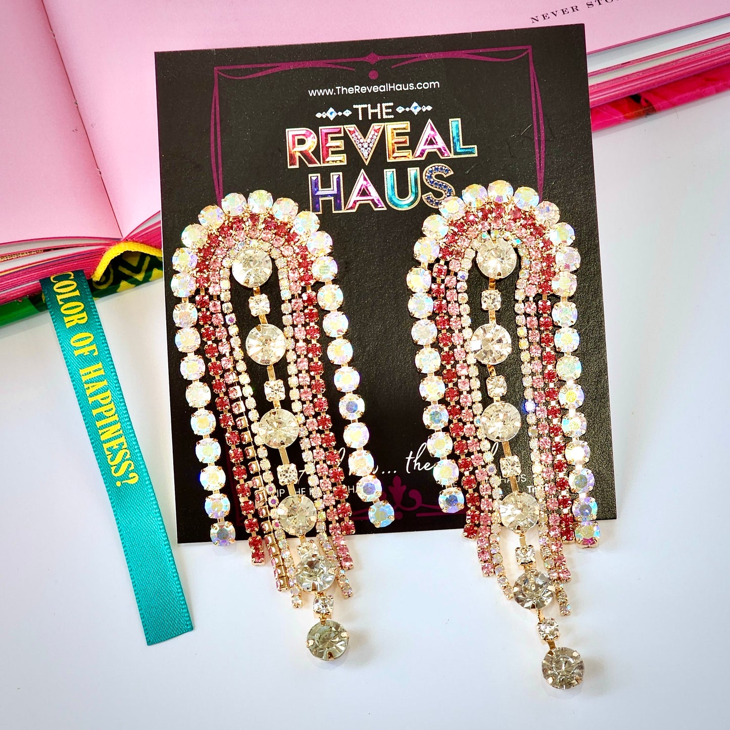 The Muse-Grande Champagne & Pink Earrings