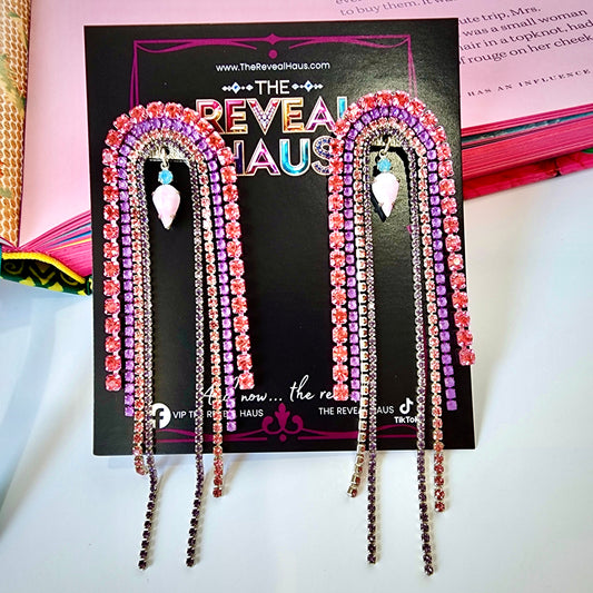 Orchid Blooms Crystal Earrings The Muse Collection