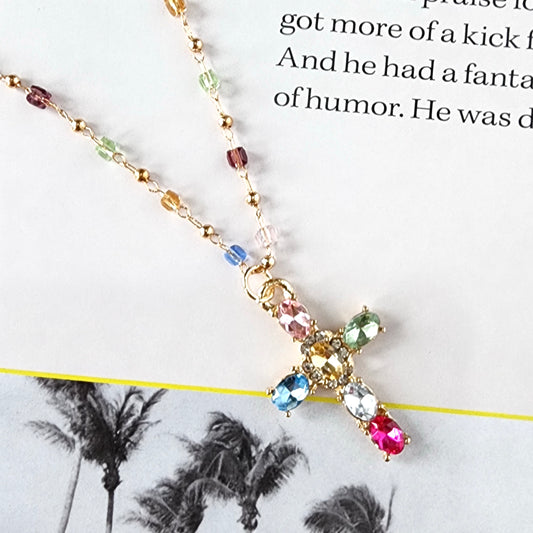 The Mosaic Cross Necklace