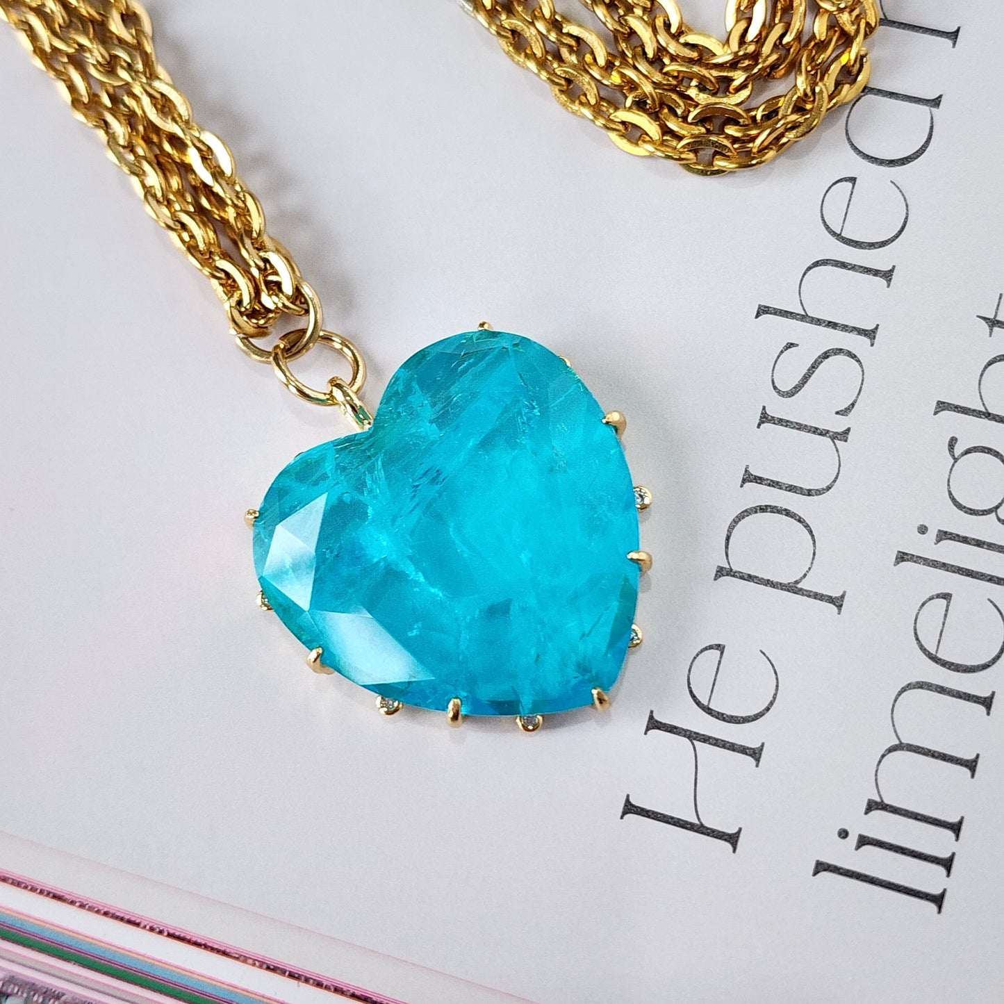 Aqua Crush Heart Necklace