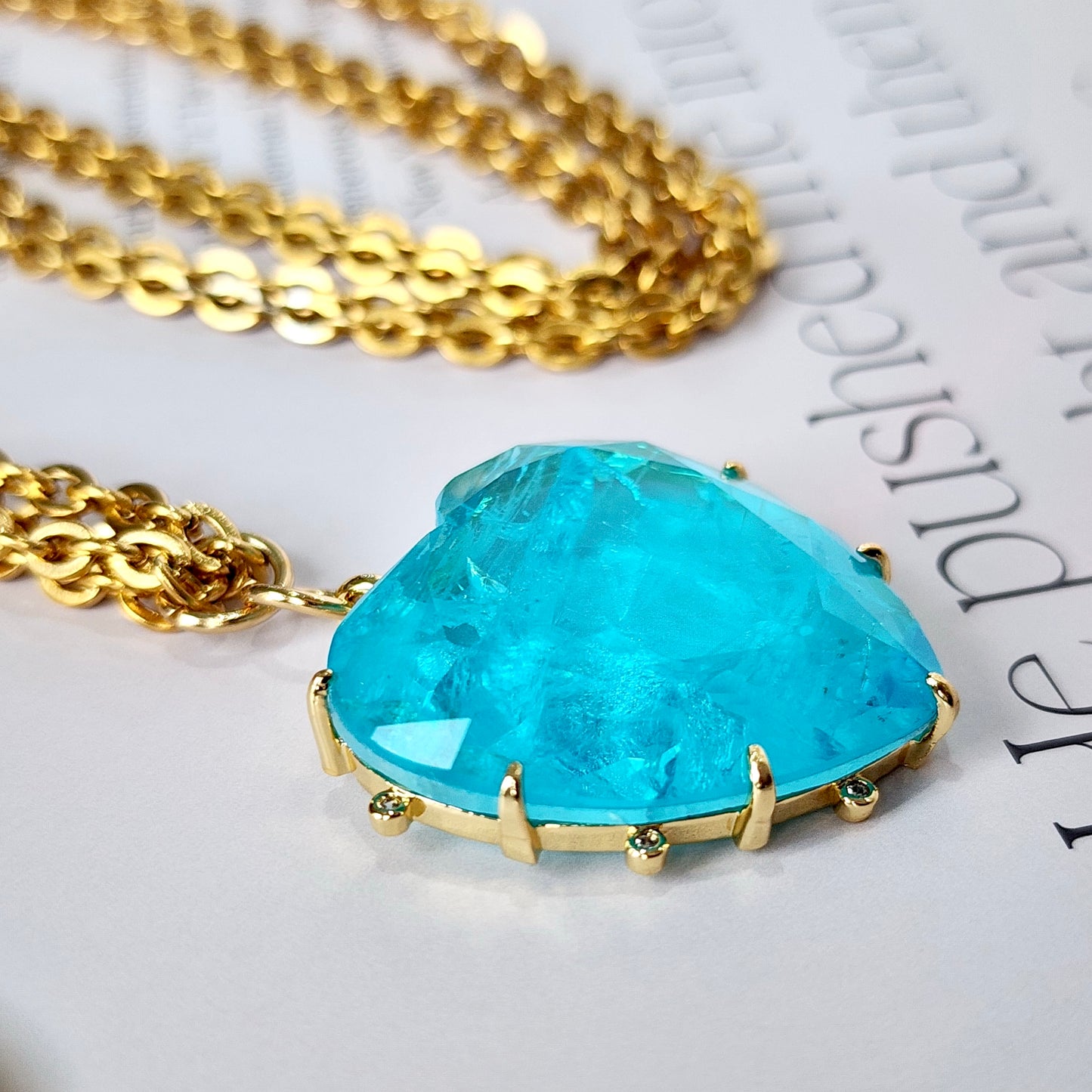 Aqua Crush Heart Necklace