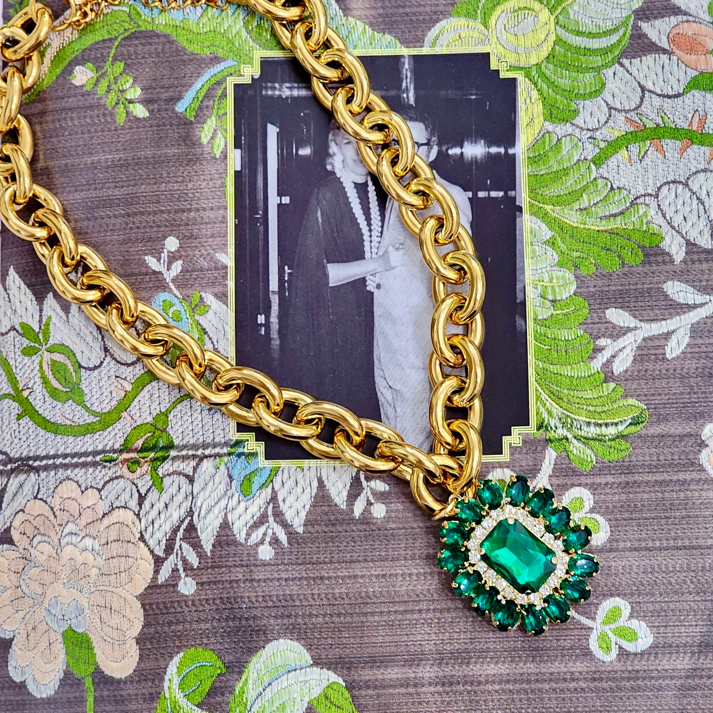 Old Money Emerald Maximalist Necklace