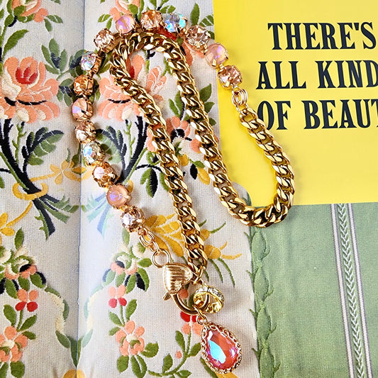 Peaches & Cream Gemstone Necklace