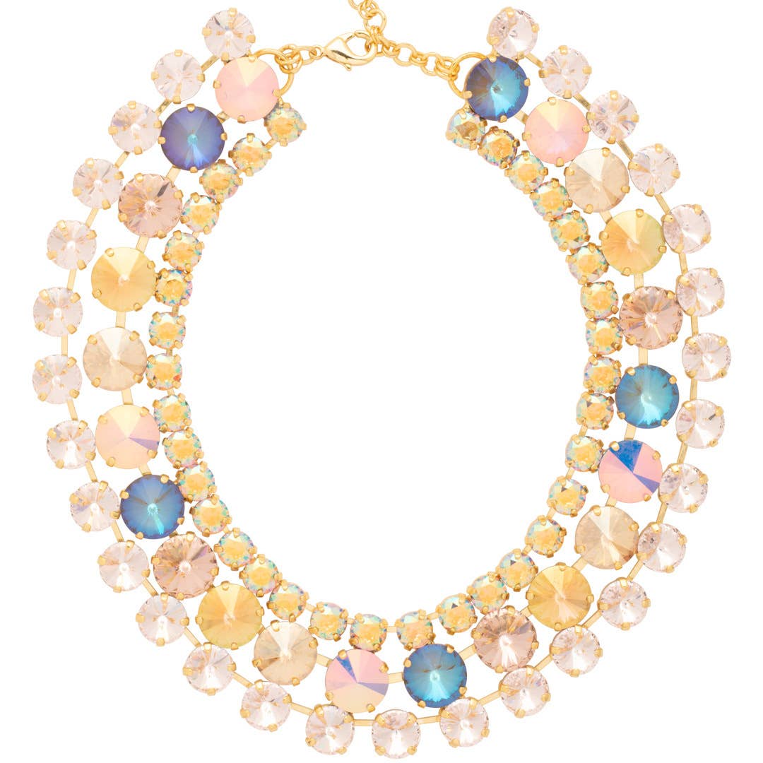 Penelope Sorrelli Layered Statement Crystal Gems Necklace