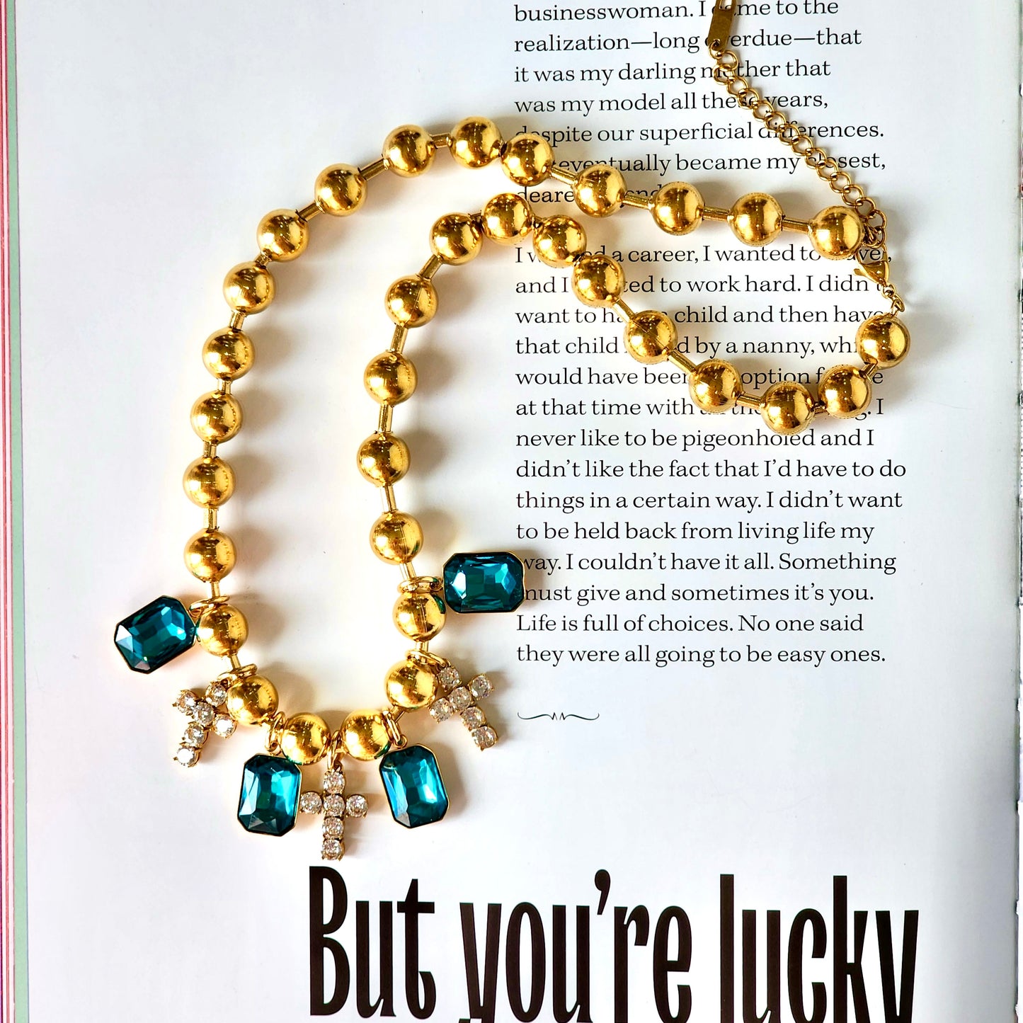 High Desert Glam Cross Crystal Necklace