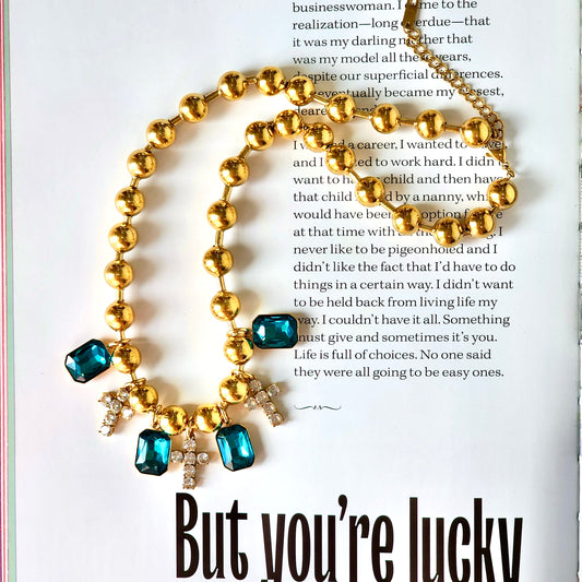 High Desert Glam Cross Crystal Necklace