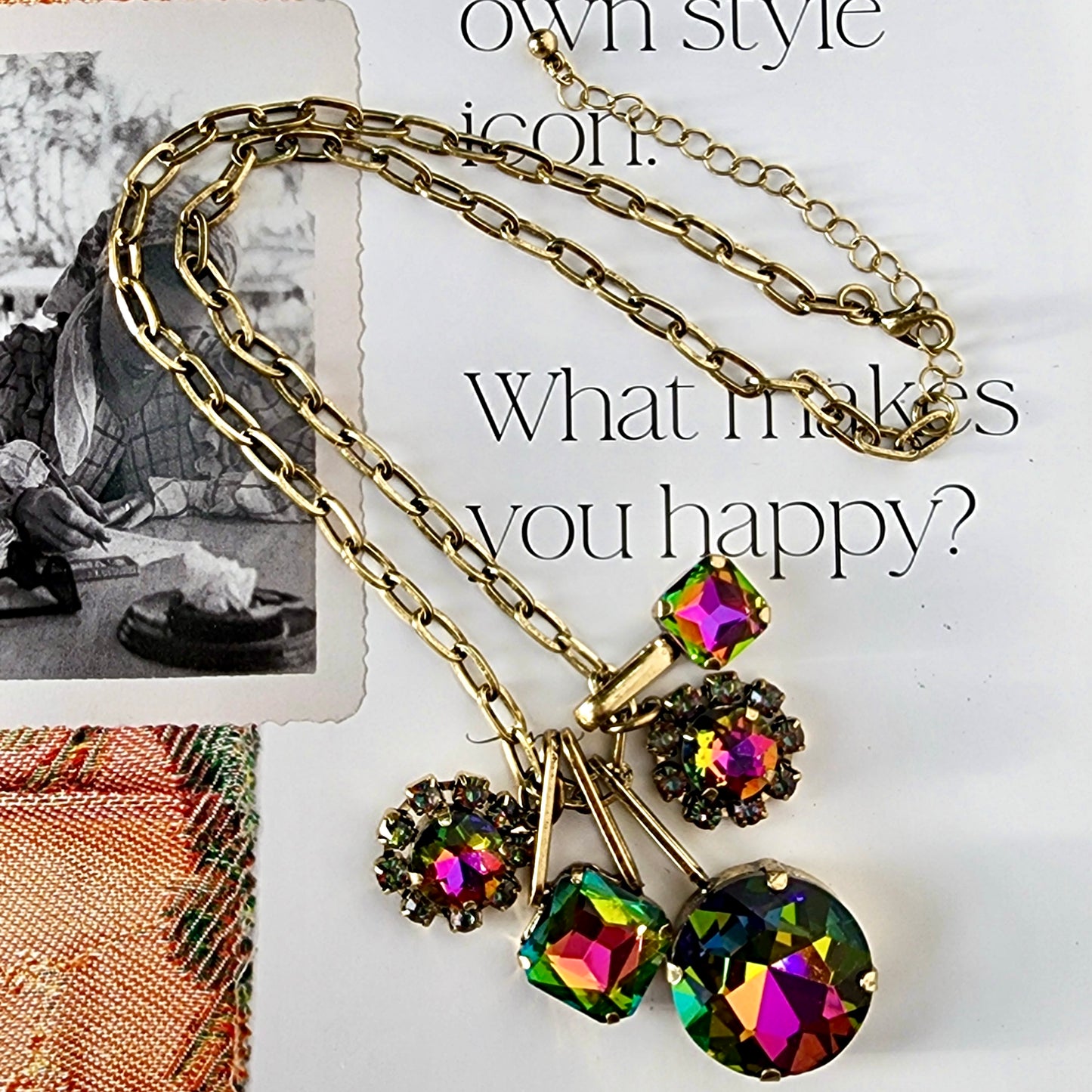 Gem Stack Necklace- Volcano