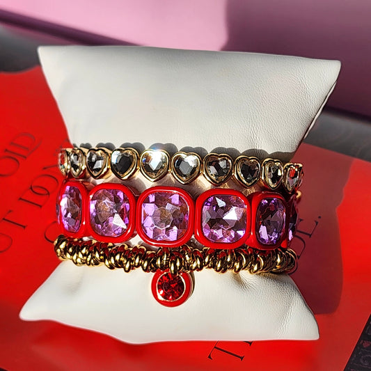Haus Party Bracelet Stack- Rouge Royale