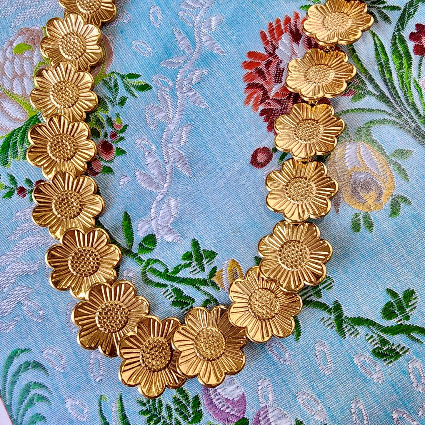 Marigold Floral Statement Necklace