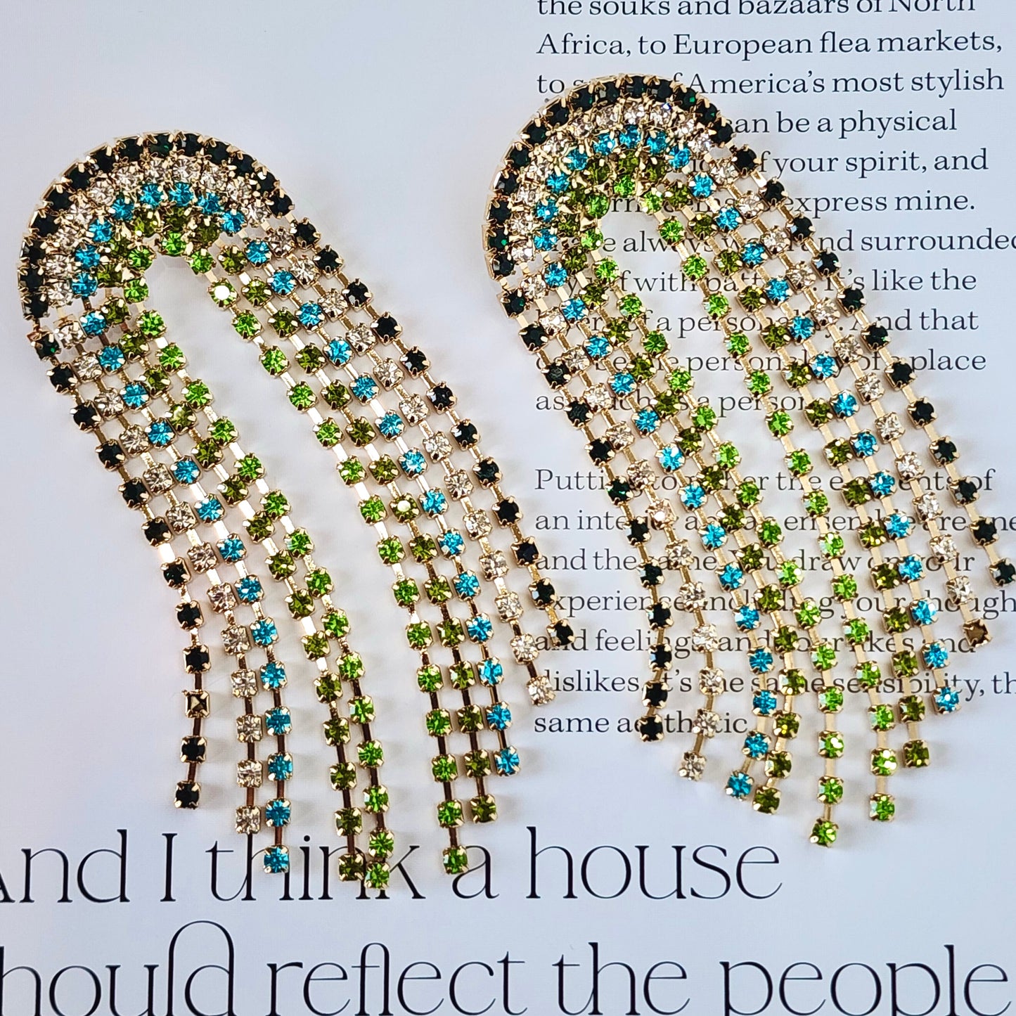 Grand Riviera Crystal Earrings The Muse Collection