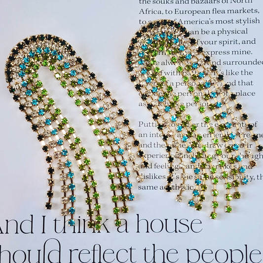 Grand Riviera Crystal Earrings The Muse Collection