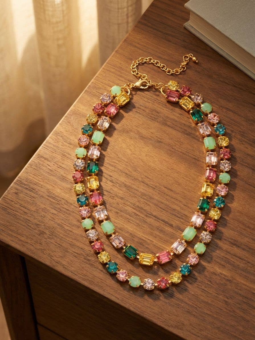 Marci Tennis Crystal Necklace Vibrant by Sorrelli