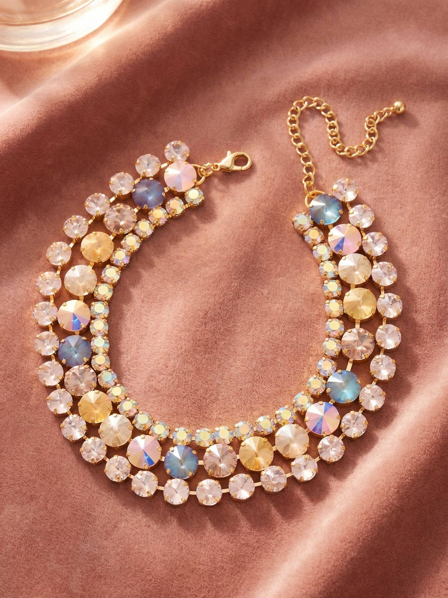 Penelope Sorrelli Layered Statement Crystal Gems Necklace