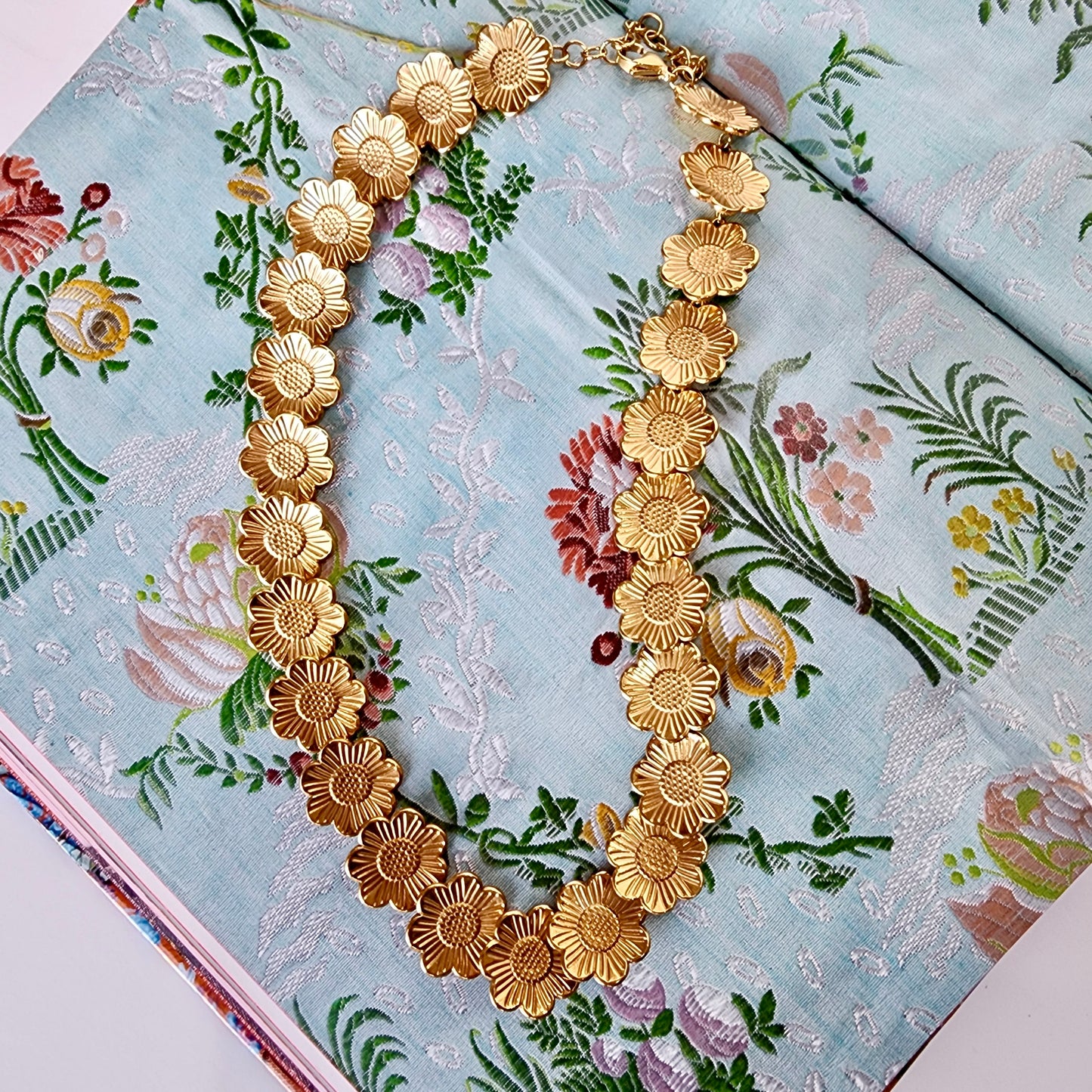 Marigold Floral Statement Necklace