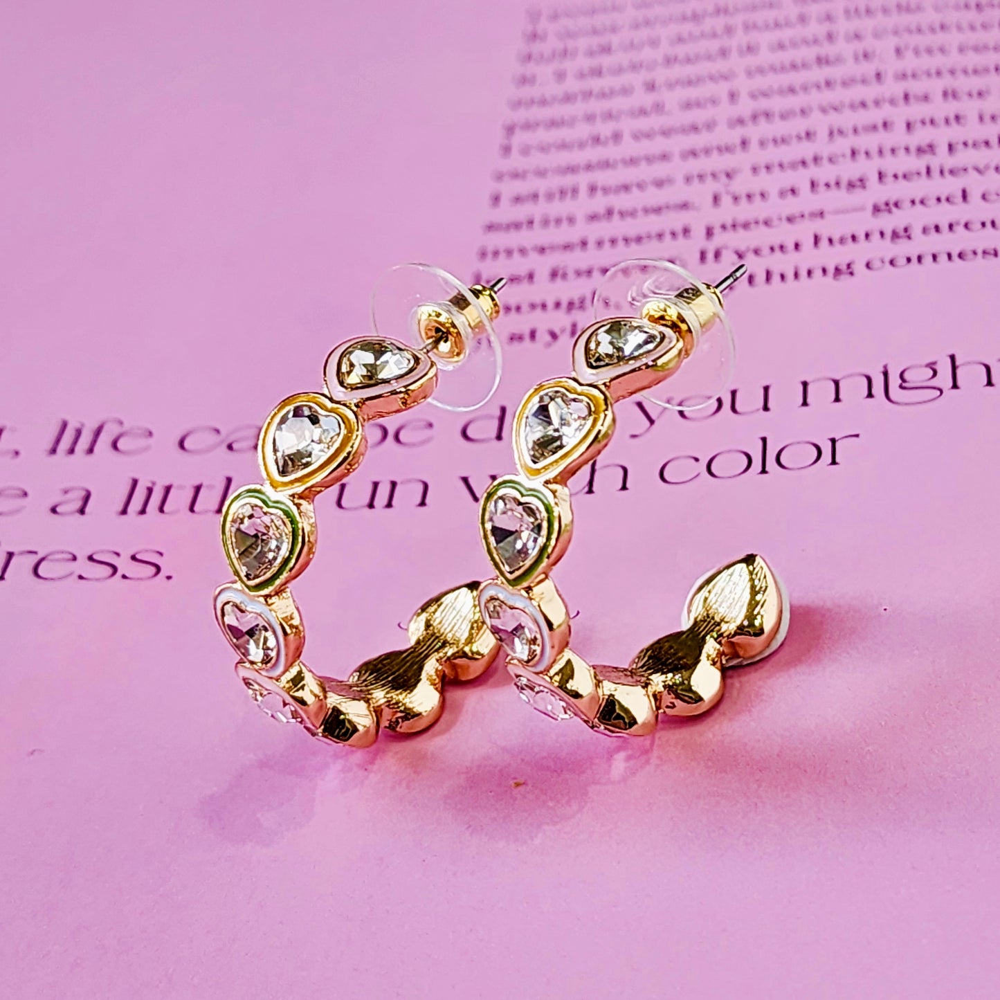 Love Notes Hoop Crystal Earrings