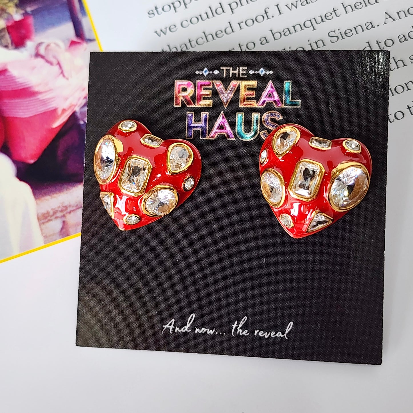 The Bianca Crystal Heart Earrings