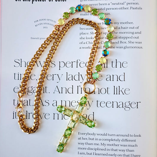 The Verona Crystal Cross Necklace