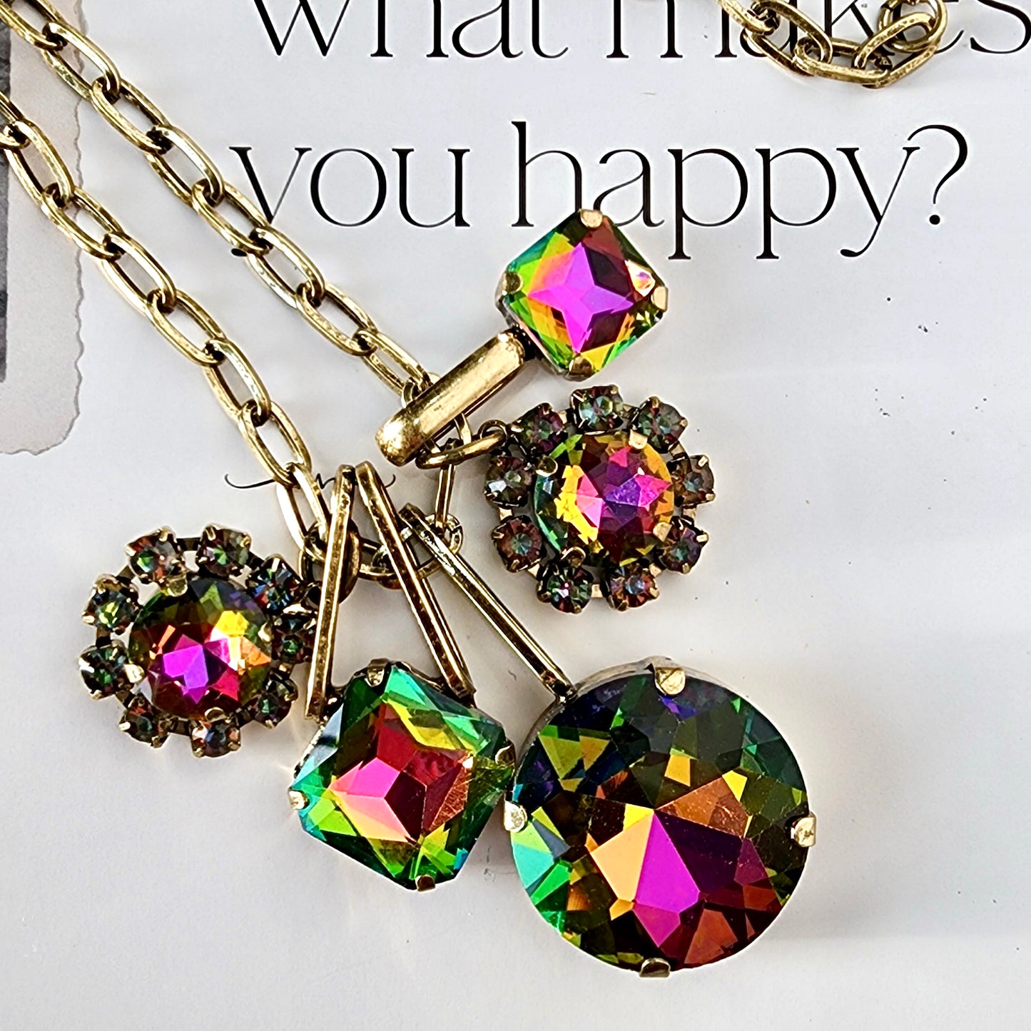 Gem Stack Necklace- Volcano