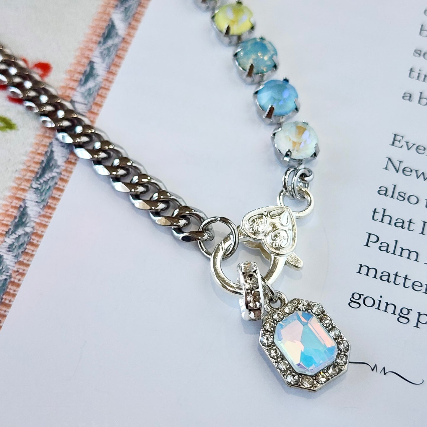 The Board Walk Crystal Charm Necklace